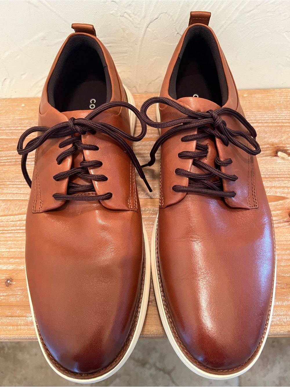 Cole Haan Men's Grand Remix Plain Toe Oxford in British Tan/Ivory Size 11.5M